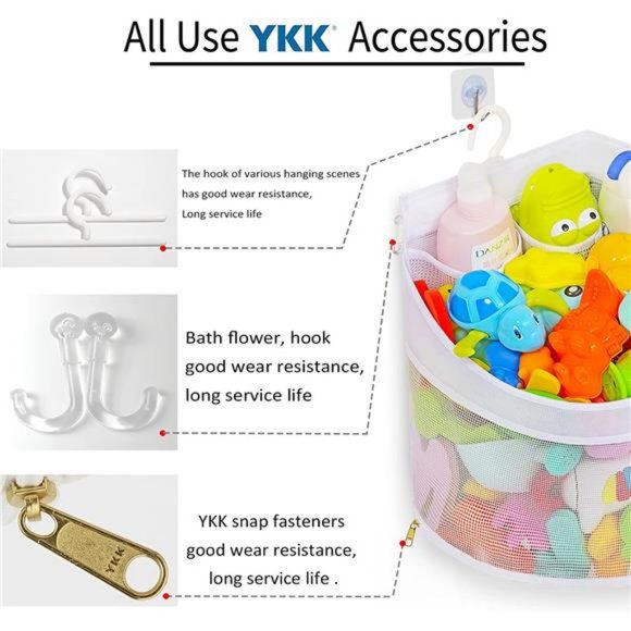 Baby Bath Toy Organizer, Quick Drying and Large Capacity（ White） - Picture 6 of 7